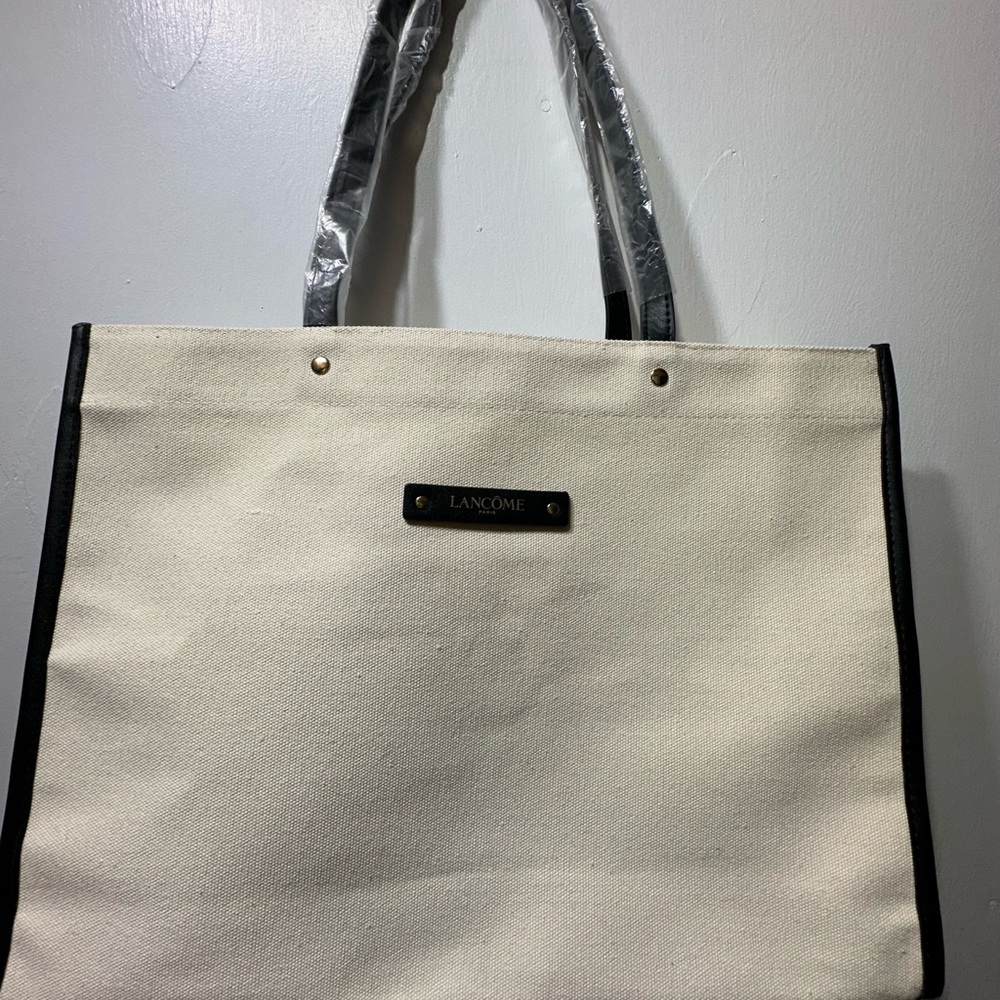 Lancome Elegant Cream and Black Tote